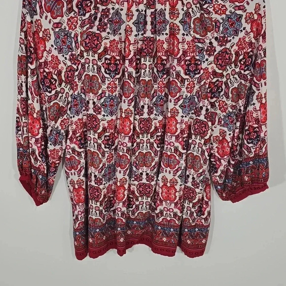 {Artisan NY} Women's Plus Size Mosaic Print Rayon Blouse - Picture 5 of 10